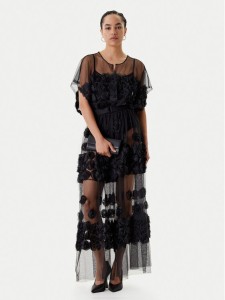 NORMA KAMALI Sukienka koktajlowa ST1253BDP31001 Czarny Loose Fit