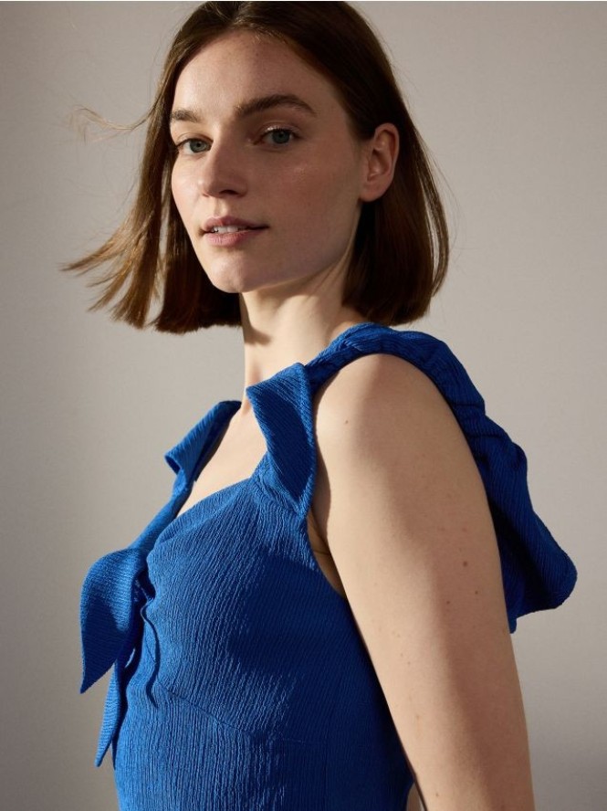 Top z wiązaniem - niebieski