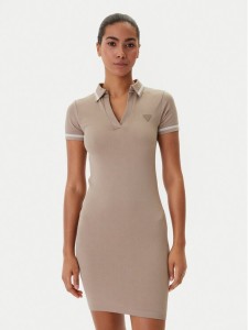 Guess Sukienka codzienna V6RK02 Z4692 Beżowy Slim Fit