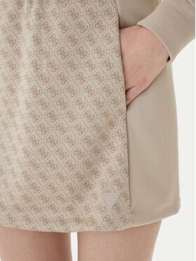 Guess Spódnica dresowa V6RD04 K2042 Beżowy Classic Fit