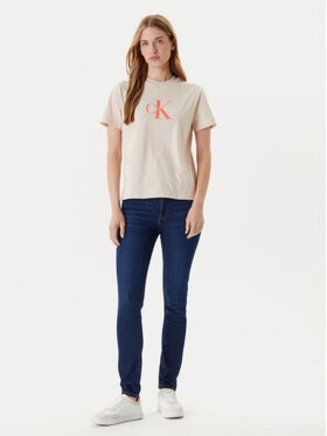 Calvin Klein Jeans T-Shirt Hero Classic LV047B865G Beżowy Regular Fit