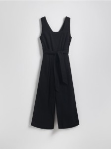 Kombinezon z wiskozą i dodatkiem lnu - czarny