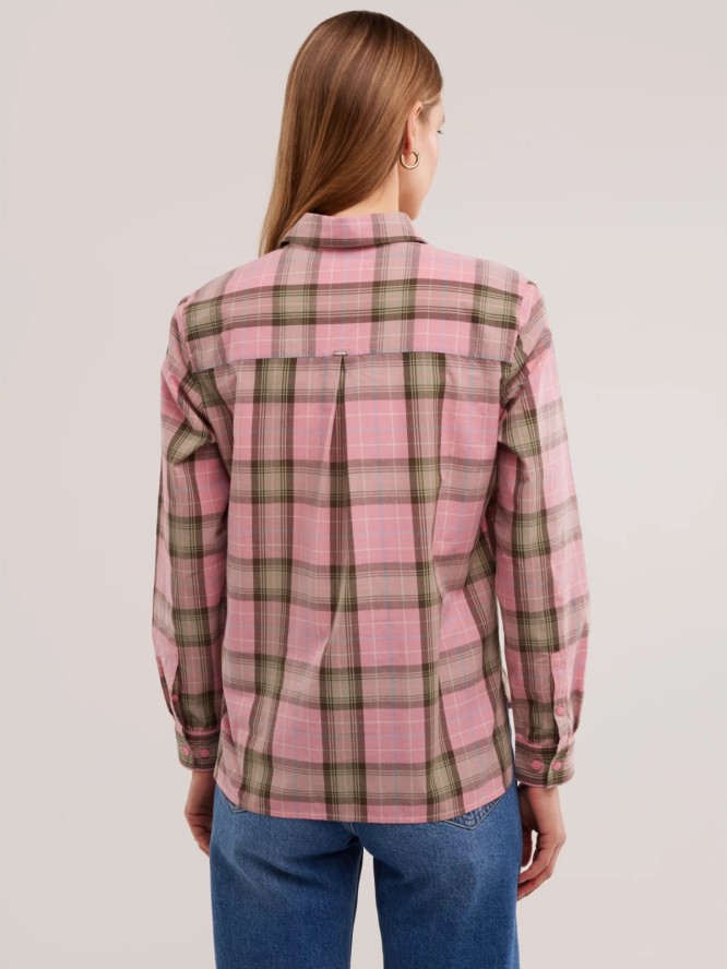 Koszula damska w kratę różowa Singi 601