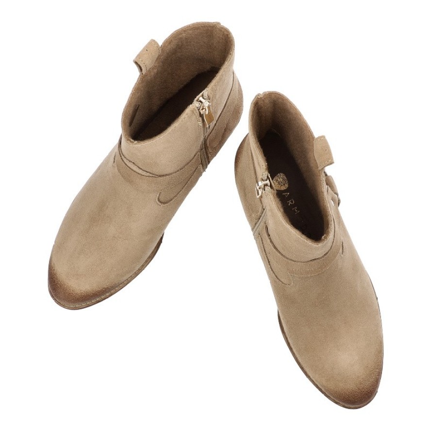 Beżowe Kowbojki Armodo Stylowe Obuwie Damskie