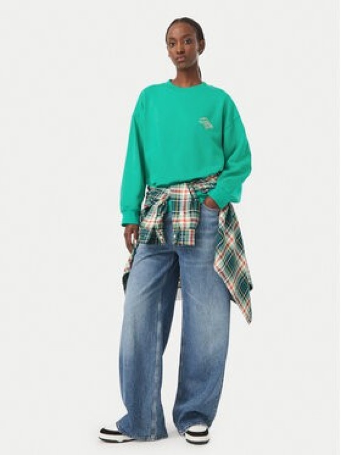 Quiksilver Bluza Standard Crew EQWFT03188 Turkusowy Regular Fit