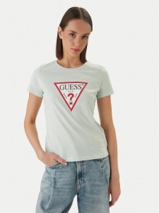 Guess T-Shirt W1YI1B I3Z14 Zielony Regular Fit