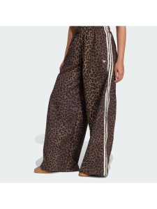 adidas Spodnie dresowe Leopard Firebird JW7302 Brązowy Wide Leg