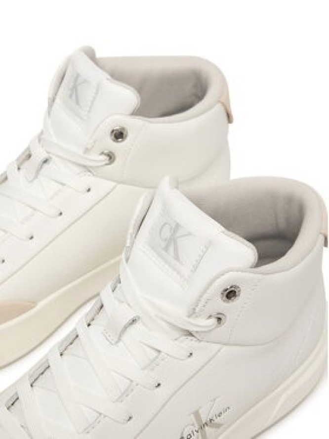 Calvin Klein Sneakersy Basket Cups High Laceup Lth Mix YW0YW02024 Biały