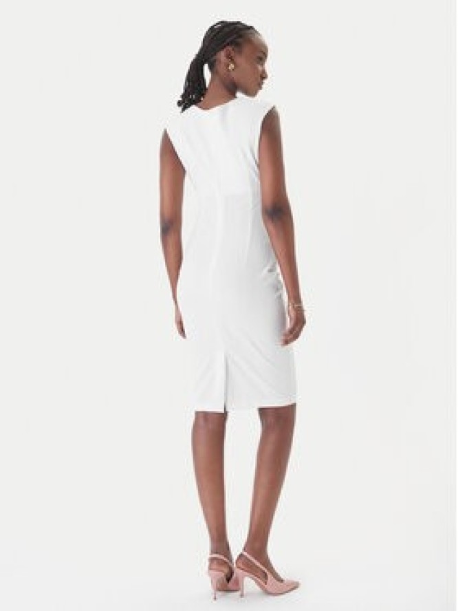 Rinascimento Sukienka koktajlowa CFC0127683003 Biały Slim Fit