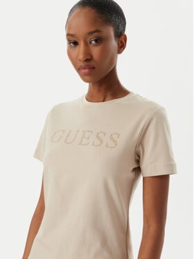 Guess T-Shirt V6RI20 J1314 Beżowy Regular Fit