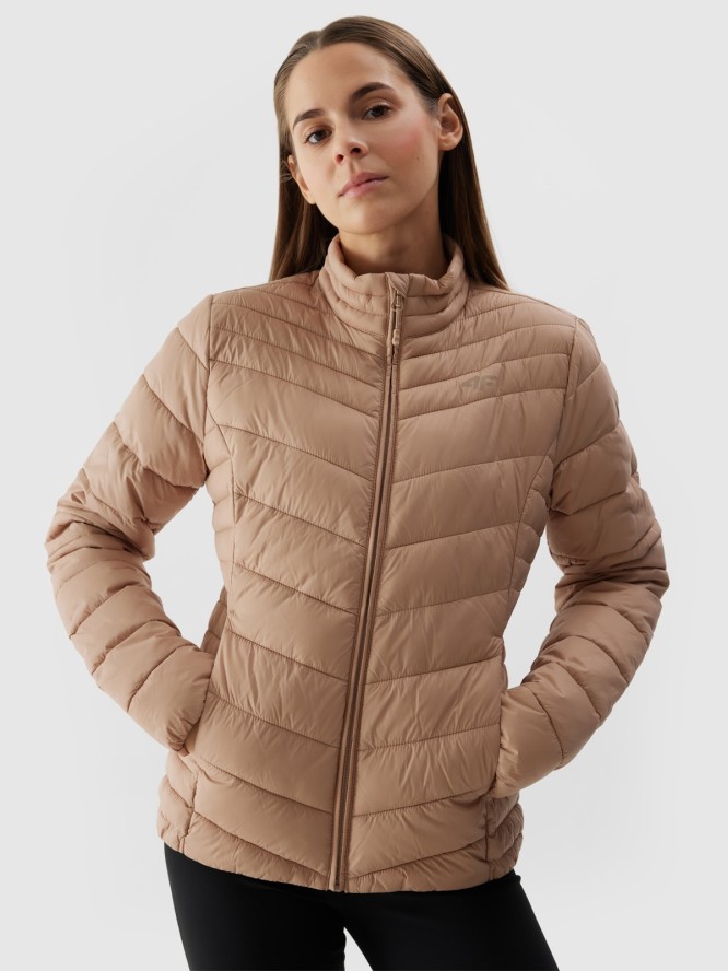 4F Kurtka puchowa z wypełnieniem z recyklingu damska - beżowa S