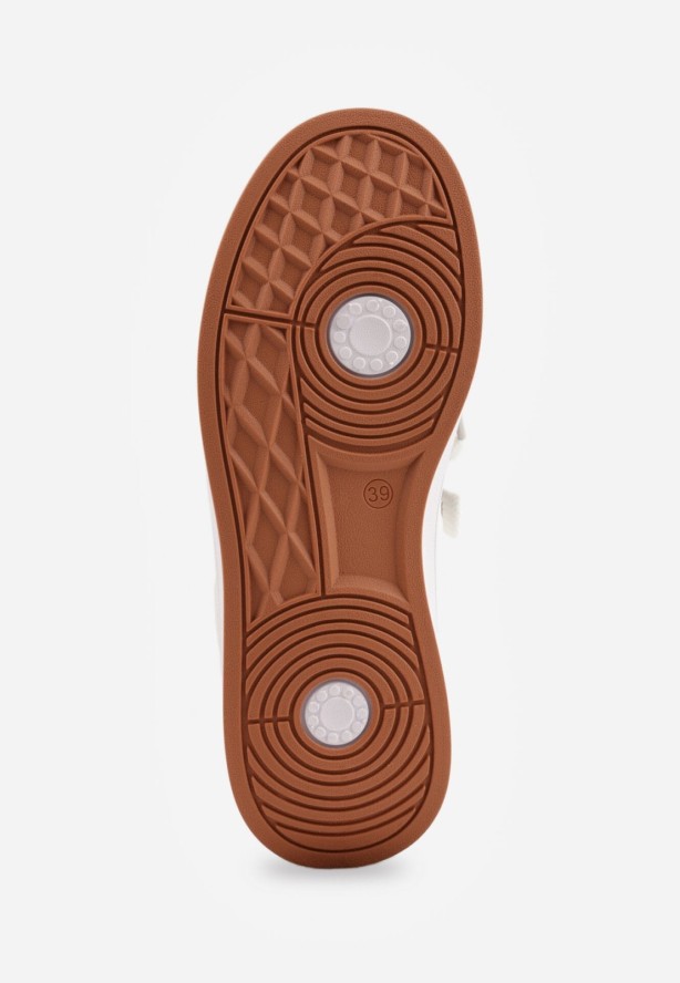 Białe Sneakersy Casual z Ozdobnymi Przeszyciami i Paskami z Boku Ariesera