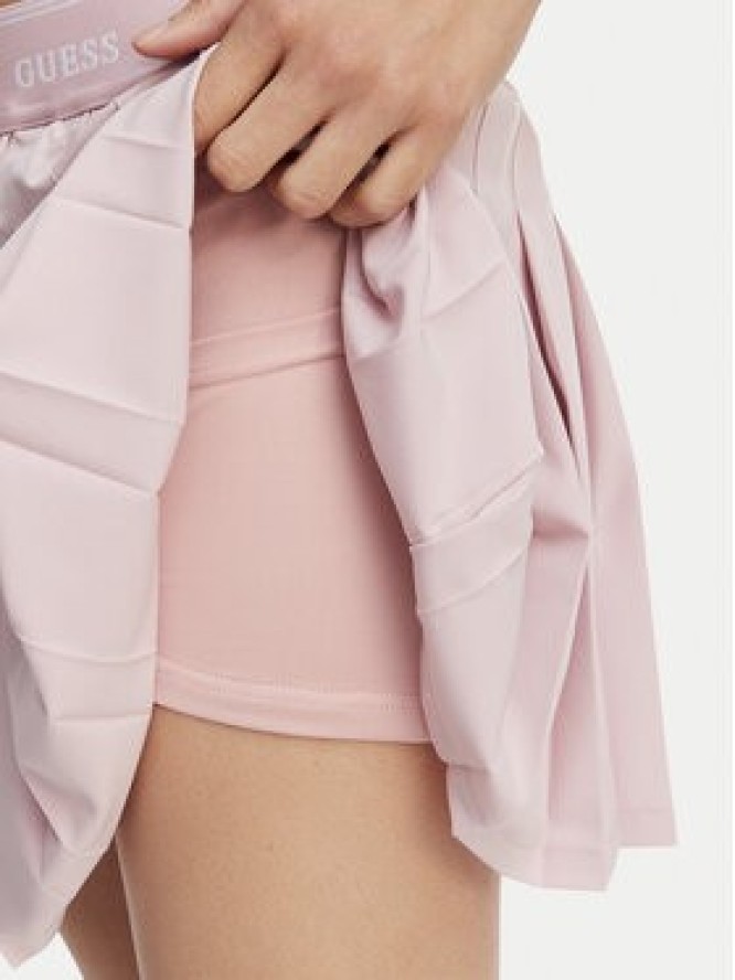Guess Spódnica plisowana V6GD11 W1802 Różowy jasny Regular Fit