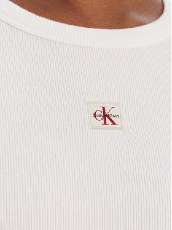 Calvin Klein Jeans Bluzka LV047E205G Biały Slim Fit