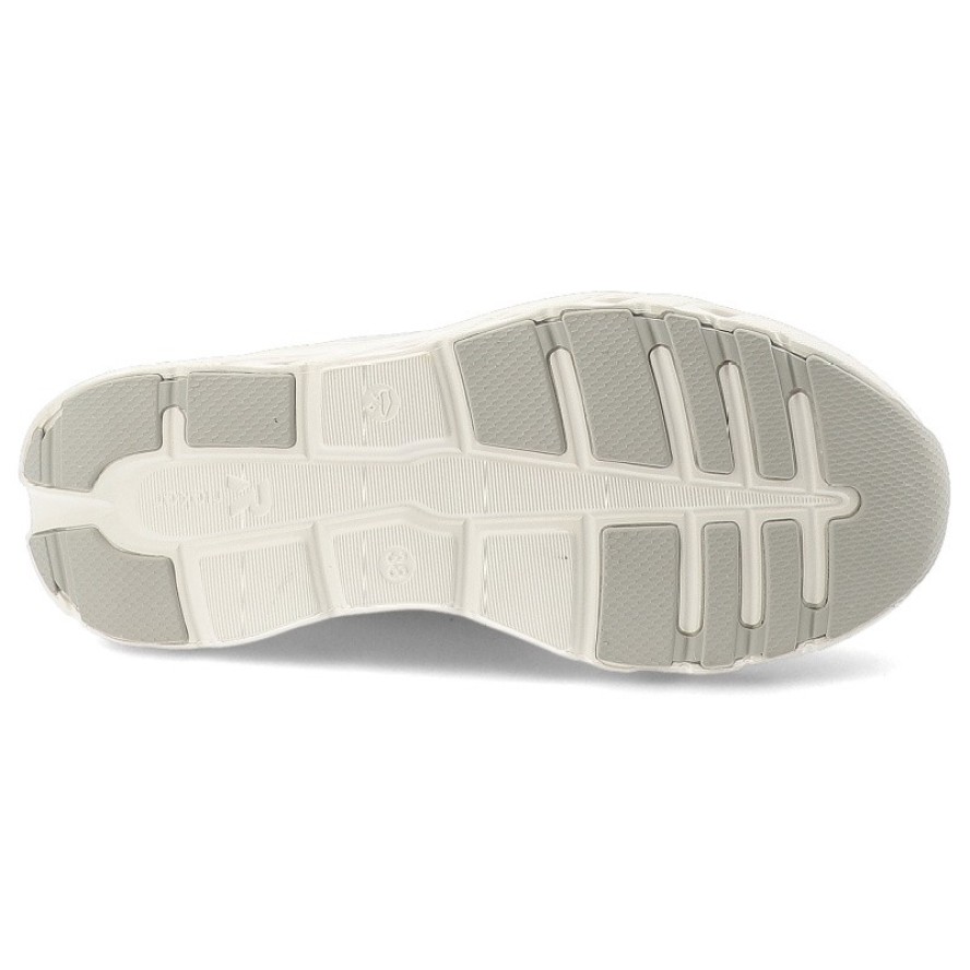 Sneakersy damskie Rieker, nowoczesna forma z lekkiej oddychającej cholewki zapewniająca wygodę amortyzowana podeszwa sportowy charakter, szare, W3504