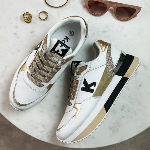 Białe skórzane sneakersy damskie Kobbo 100102