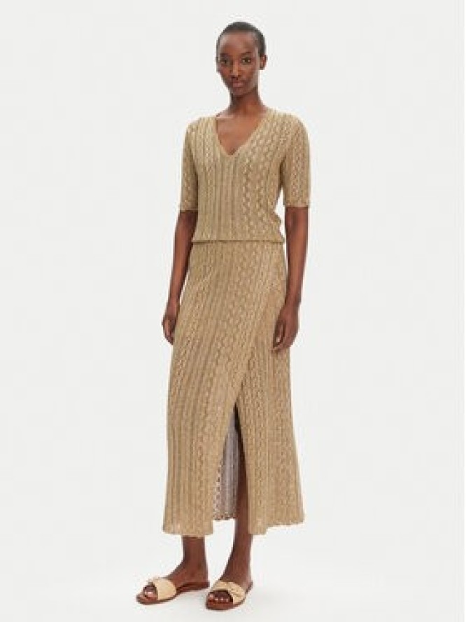 TWINSET Sweter 251TT3194 Beżowy Slim Fit