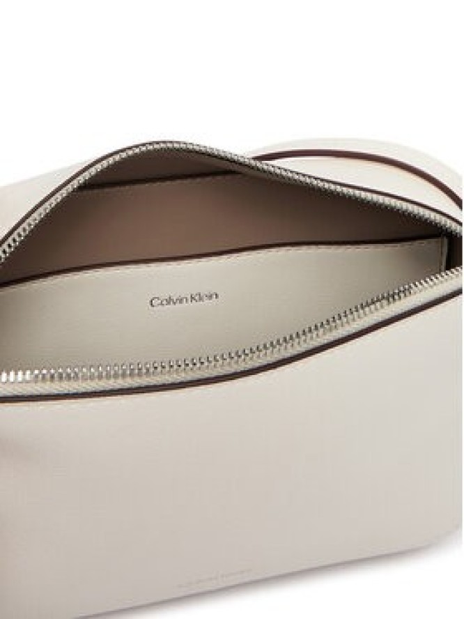 Calvin Klein Torebka Foil Logo Elongated Camera Bag LV04F3276G Biały