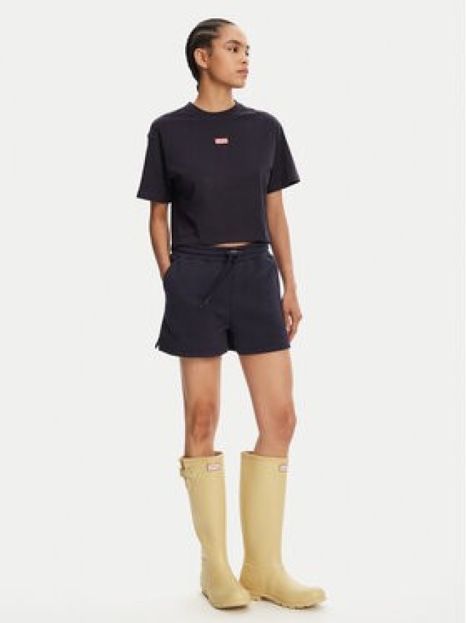 Hunter T-Shirt Leona HARW0070251 Granatowy Boxy Fit