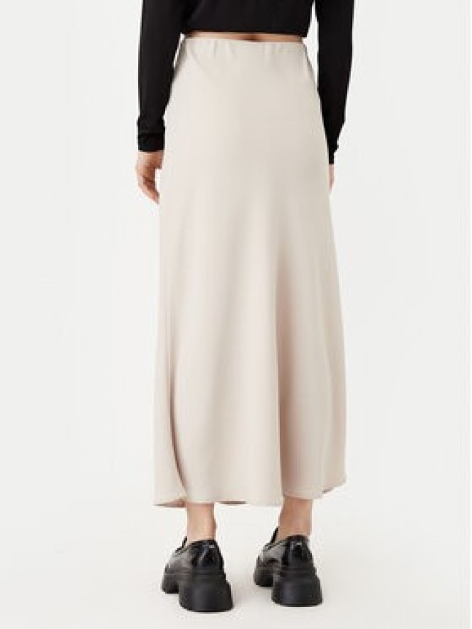 Pieces Spódnica midi Franan 17116541 Beżowy Regular Fit