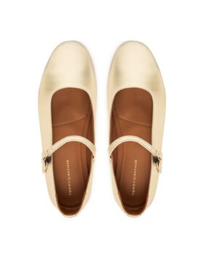 Tommy Hilfiger Baleriny Hilfiger Gold Ballerinas FW0FW09320 Złoty