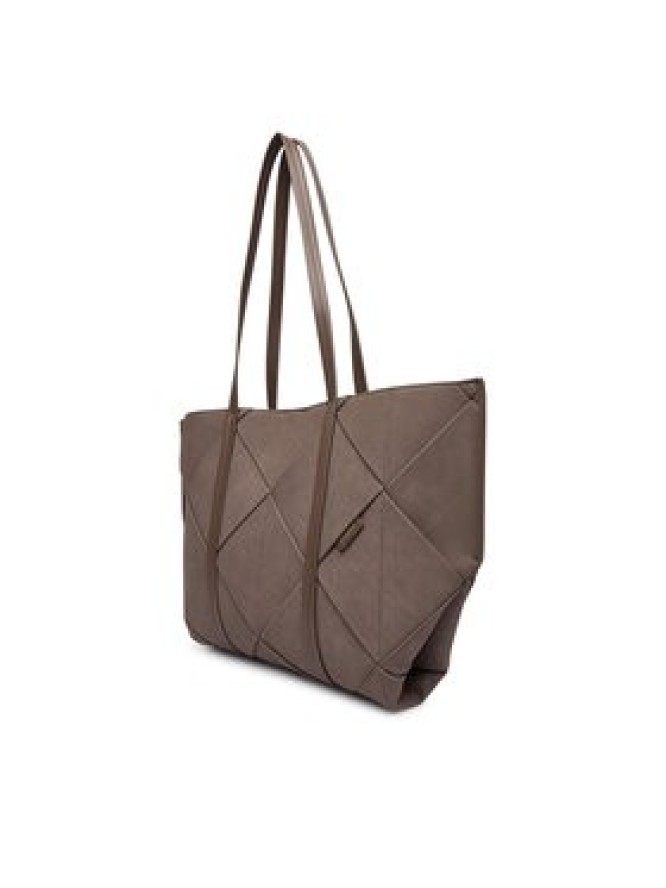 Calvin Klein Torebka Woven Sueded Carryall LV04F3695G Brązowy
