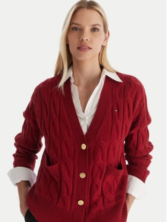 Tommy Hilfiger Kardigan WW0WW43089 Czerwony Regular Fit