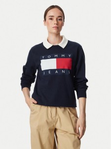 Tommy Jeans Bluza Flag DW0DW23906 Granatowy Regular Fit