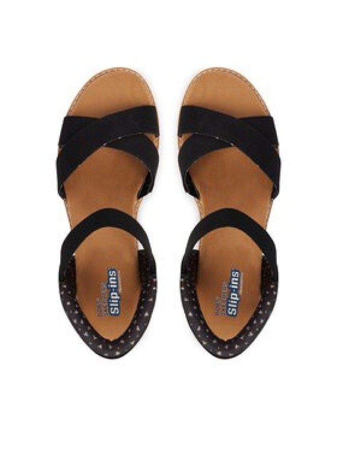 Skechers Sandały BOBS Desert Kiss - Golden Lily 114418/BLK Czarny