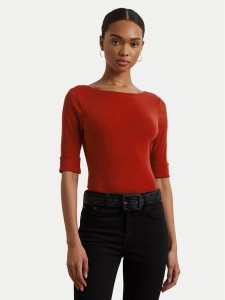 LAUREN RALPH LAUREN Bluzka 200654963193 Czerwony Slim Fit