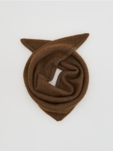 Szal z wełną i kaszmirem - brązowy