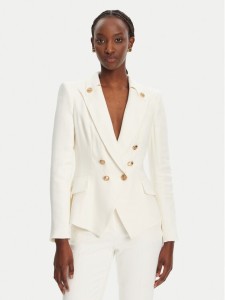 Elisabetta Franchi Marynarka GI-162-52E2-V760 Biały Regular Fit