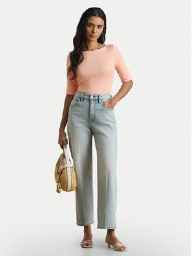 LAUREN RALPH LAUREN Bluzka 200654963202 Pomarańczowy jasny Slim Fit