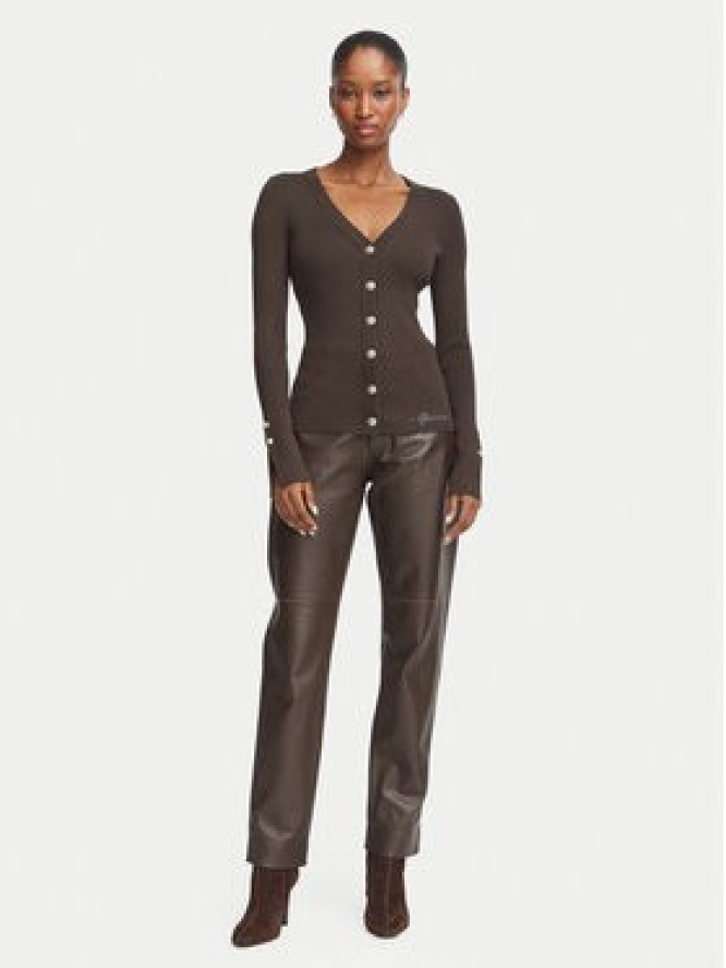 Guess Kardigan W6YR11 Z0950 Brązowy ciemny Slim Fit