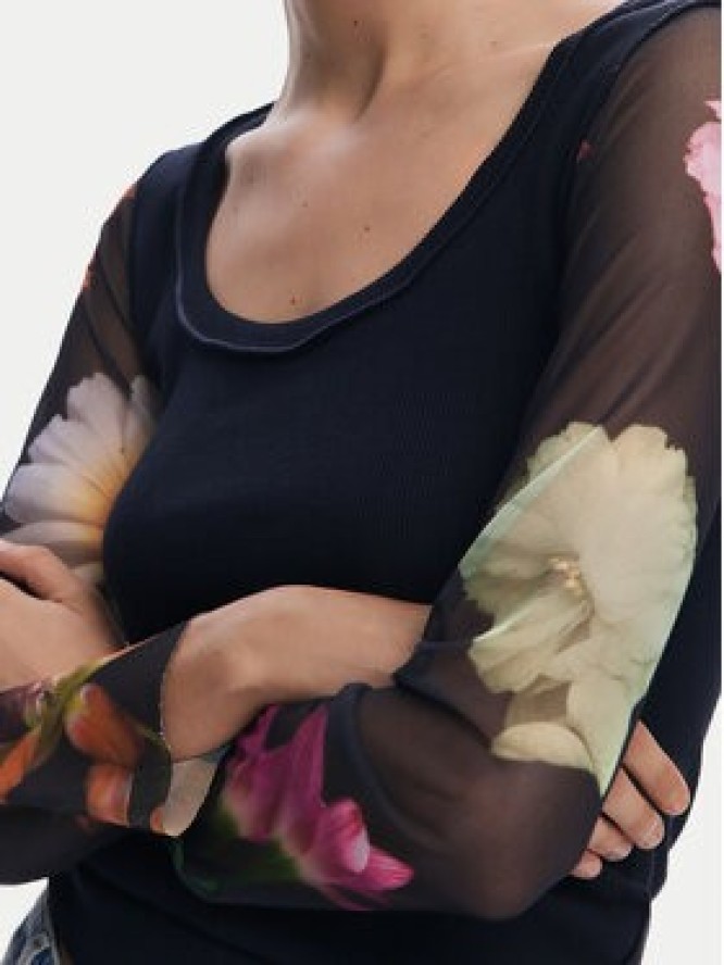 Desigual Bluzka Flint 25SWTK93 Czarny Slim Fit