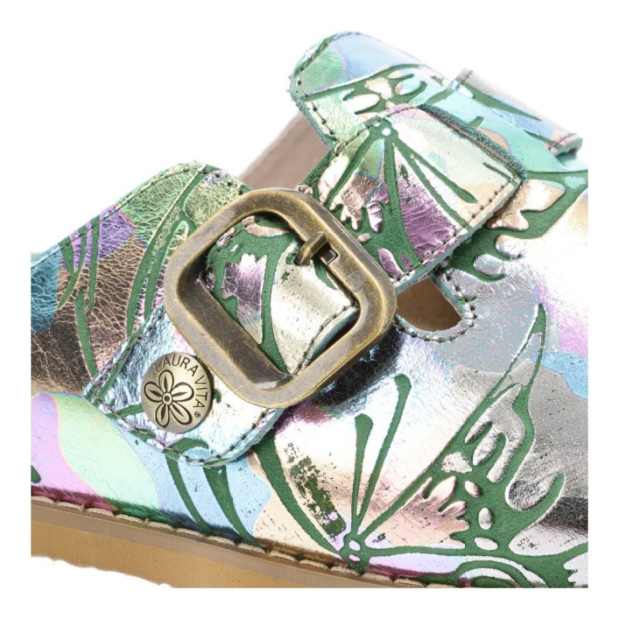 Kolorowe Klapki Laura Vita Eleganckie Obuwie Damskie