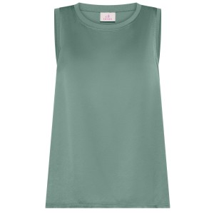 Canotta Deha Flared Satin Front Top Damskie