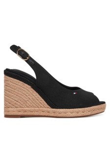 Tommy Hilfiger Espadryle Flag High Wedge Espad Slingback FW0FW09343 Czarny