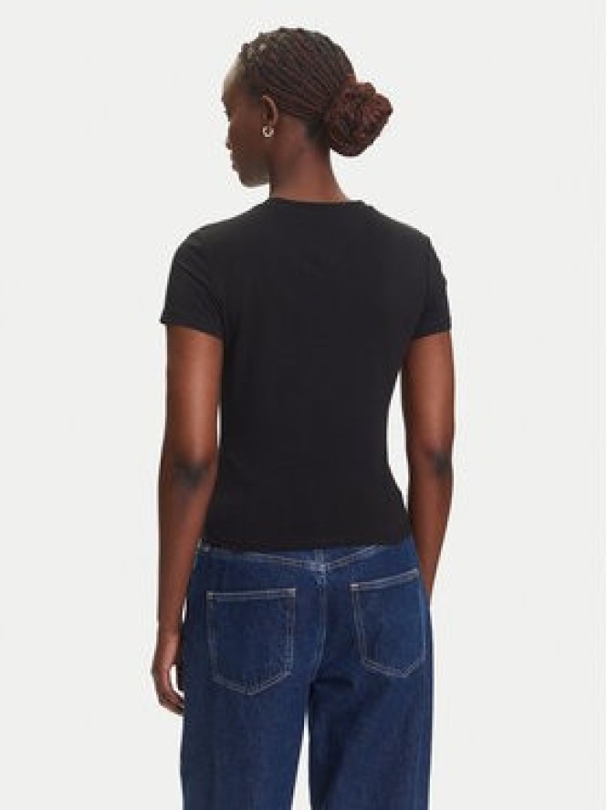 Tommy Jeans T-Shirt Linear DW0DW21164 Czarny Slim Fit