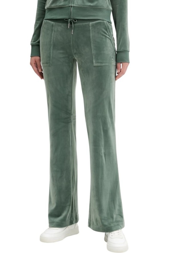 JUICY COUTURE Zielone damskie spodnie dresowe Layla Low Rise Pocket, Rozmiar XS
