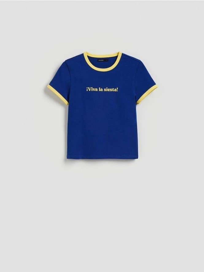 T-shirt z nadrukiem - granatowy