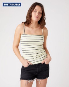 DAMSKI TOP WRANGLER SPAGHETTI STRAP WAX YELLOW W7R8DGX9B 112132108