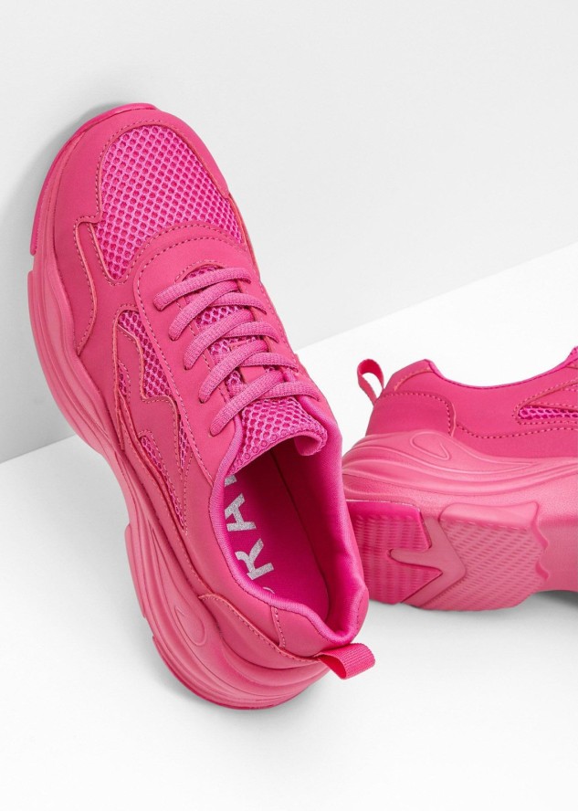 Sneakersy chunky z siateczkową wstawką