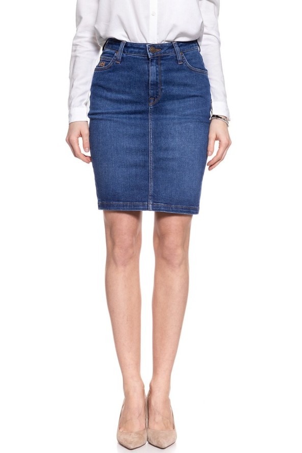 SPÓDNICA JEANSOWA LEE HIGH WAIST SKIRT TRUE BLUE L38QROPB 112108313
