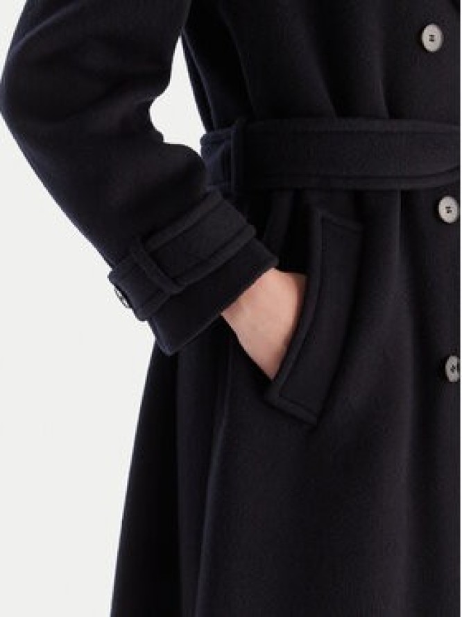 Marella Płaszcz wełniany Balcone 2523016112 Granatowy Regular Fit