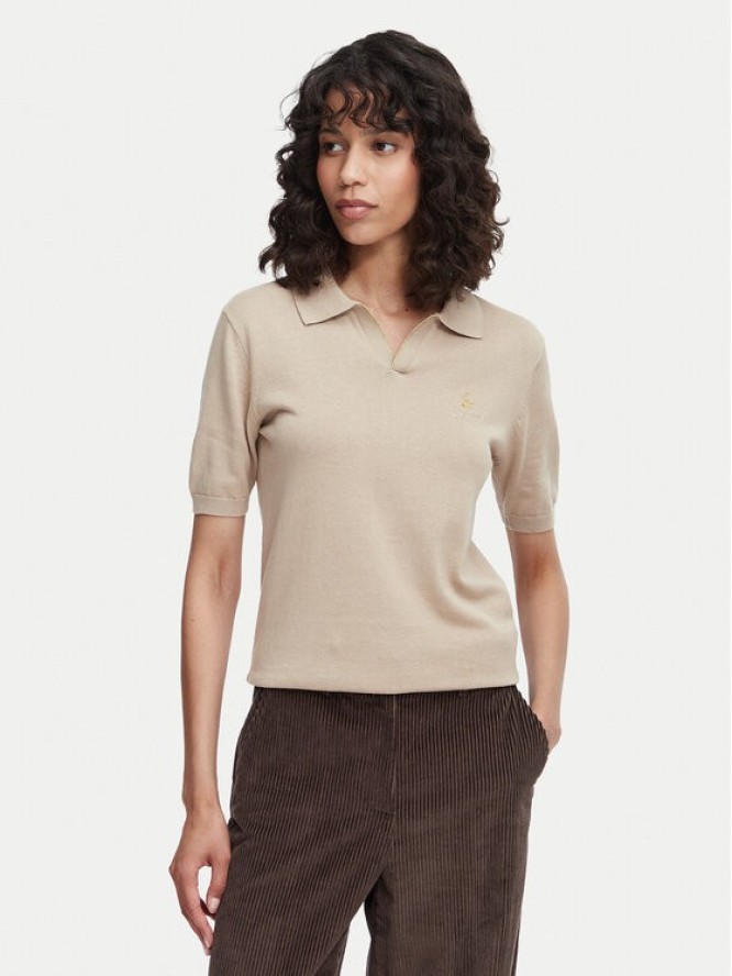 Beverly Hills Polo Club Polo P-SS26W-M550273 Beżowy Regular Fit