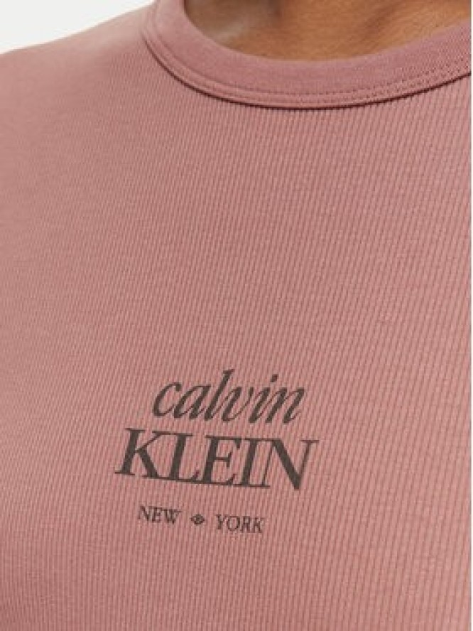 Calvin Klein Jeans Sukienka letnia LV044F241G Brązowy jasny Slim Fit