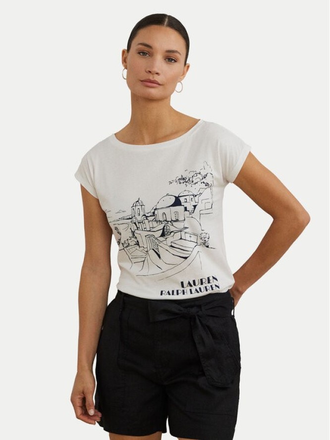 LAUREN RALPH LAUREN T-Shirt 200971072002 Biały Relaxed Fit