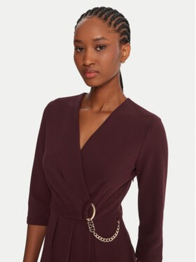 Rinascimento Sukienka koktajlowa CFC0020071002 Bordowy Regular Fit