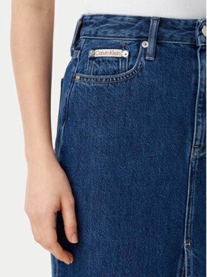 Calvin Klein Jeans Spódnica jeansowa J20J224531 Granatowy Straight Fit
